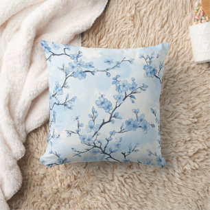 Blue Vintage Floral Toile Pattern (8) Cushion