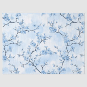 Blue Vintage Floral Toile Pattern (8) Tissue Paper