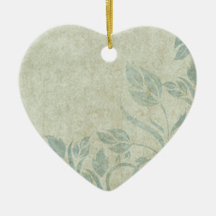 Blue Vintage Floral Vine Wedding Ceramic Tree Decoration
