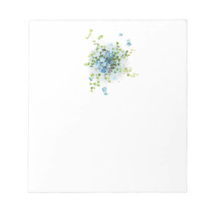 Blue Vintage Forget-Me-Nots Notepad