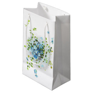 Blue Vintage Forget-Me-Nots Small Gift Bag