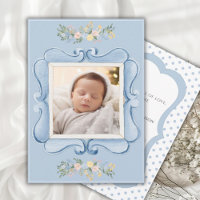 Blue Vintage Frame Whimsical Baby