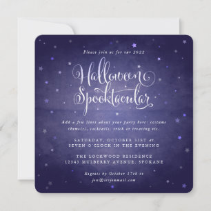 Blue Vintage Halloween Spooktacular Square/Round Invitation