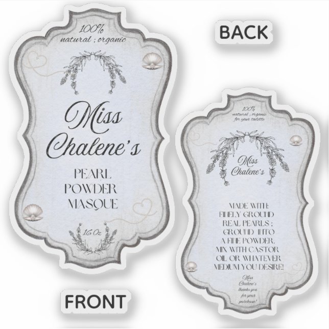 Blue Vintage Lotion Antique Jar Bottle  (Front)