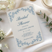 Blue vintage old money royale Bridal shower