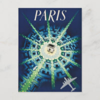 Blue Vintage Paris French Air Travel Europe