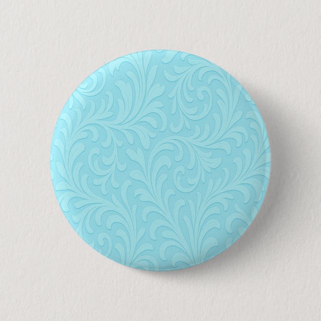 blue vintage pattern 6 cm round badge (Front)