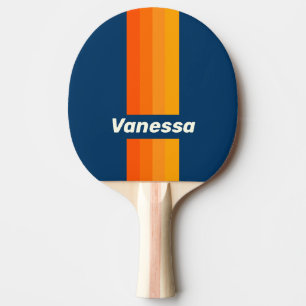 Blue Vintage Pin Striping with Name Ping Pong Paddle