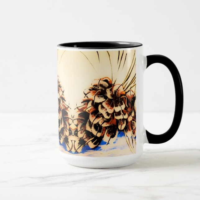 Blue Vintage Pinecone Cup (Right)