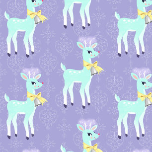 Blue Vintage Reindeer Lavender  Wrapping Paper