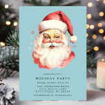 Blue Vintage Retro Santa Claus Christmas Party Invitation<br><div class="desc">Invite your guests to a festive holiday celebration with this Blue Vintage Retro Santa Claus Christmas Party Invitation. Featuring a beautifully vintage retro watercolor Santa, this classic design exudes charm and sophistication. Perfect for a holiday gathering, the invitation allows you to customise with your event details, creating a personalised touch...</div>