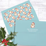Blue Vintage Retro Santa Claus Return Address Envelope<br><div class="desc">Make your holiday correspondence truly special with this custom blue vintage Santa Claus return address envelope. Featuring a charming vintage Santa design paired with a customisable return address, this envelope adds a festive, nostalgic touch to your holiday cards and letters. The bold black background enhances the retro Santa motif, making...</div>