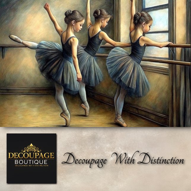 Blue Vintage Rio Ballerina Decoupage Tissue Paper (Blue vintage Trio Ballerina Decoupage Tissue Paper)