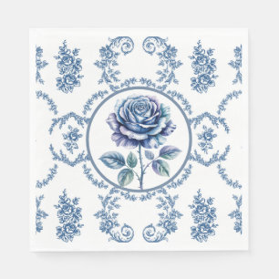 Blue Vintage Rose Napkin