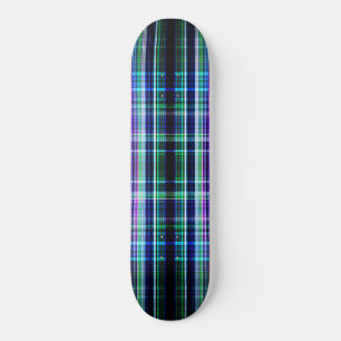 Blue vintage rough stripes pattern skateboard