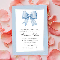 Blue Vintage Satin Bow Baby Boy Shower