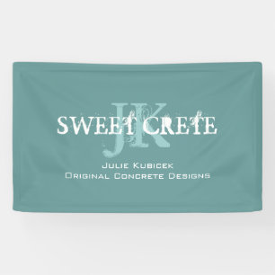 Blue Vintage Shop Business Monogram Banner