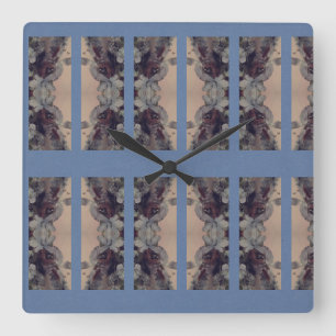 Blue Vintage Square Wall Clock