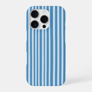 Blue Vintage Stripes Pattern iPhone 16 Pro Case