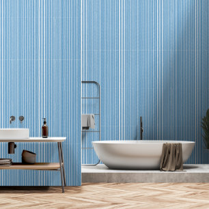 Blue Vintage Stripes Pattern Wallpaper