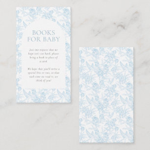 Blue Vintage Toile De Jouy Boy Script Baby Shower Enclosure Card