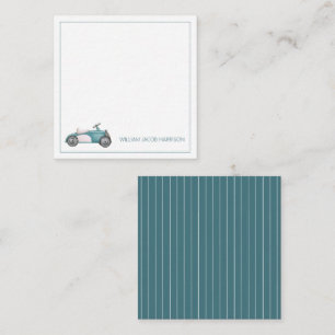 Blue Vintage Toy Car Personalised Card