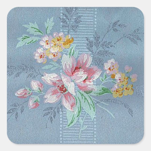 Blue Vintage Wallpaper - Sticker (Front)