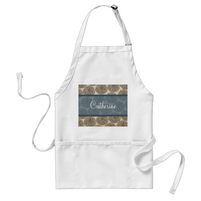Blue Vintage Zinnia Apron (Front)