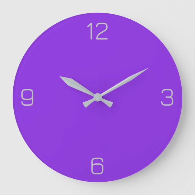 Blue Violet 8A2BE2 Colour - Add a Name Option Large Clock (Front)