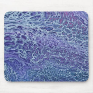 Blue & Violet Acrylic Abstract Fluid Art Mouse Pad