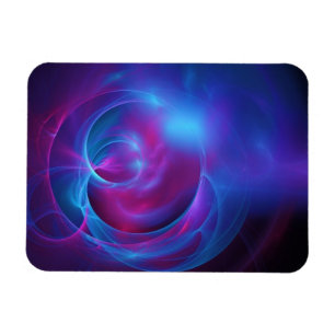 Blue Violet and Pink Cosmic Swirly Fractal Magnet