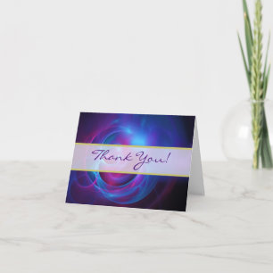 Blue Violet and Pink Cosmic Wedding Thank You Card