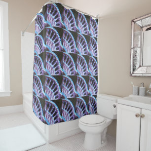 BLUE VIOLET ARCHITECTURAL FANS SHOWER CURTAIN