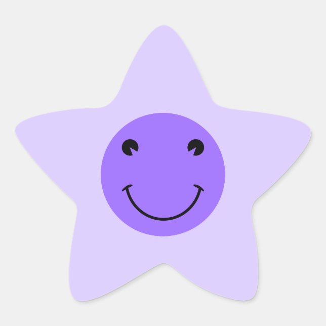 Blue Violet Face Star Sticker (Front)