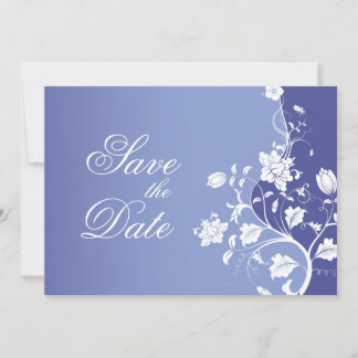 Blue Violet Floral Save the Date