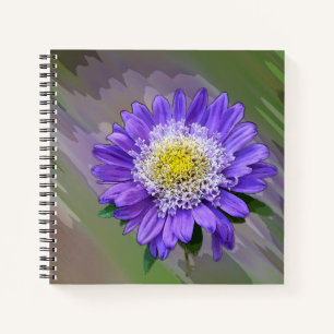blue violet flower notebook