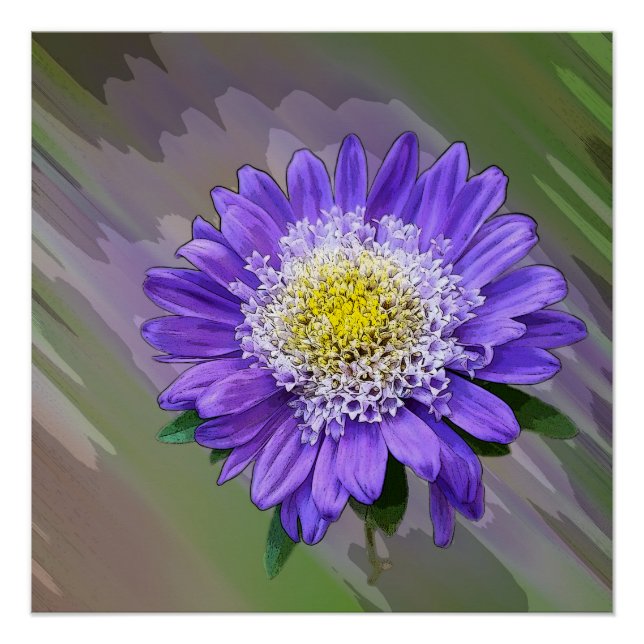blue violet flower poster (Front)