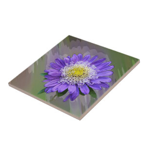 blue violet flower tile