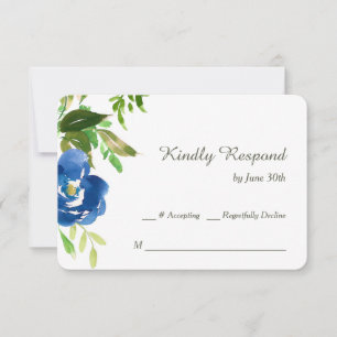 Blue Violet Garden Wedding RSVP Card