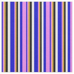 Blue, Violet, Goldenrod, Black & White Coloured Fabric