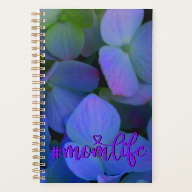 Blue violet Hydrangeas, purple floral for her  Planner (Front)