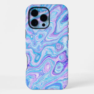 Blue Violet Lavender Colourful Abstract Marble Tex iPhone 16 Pro Max Case