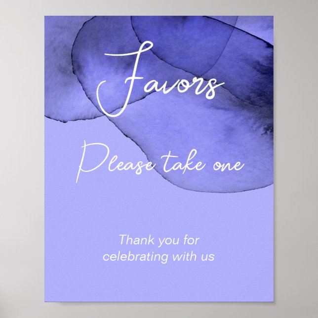  Blue violet lavender Favours please take one  Poster (Front)