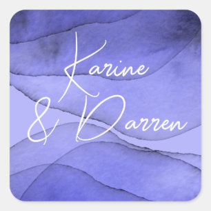 Blue violet lavender square sticker