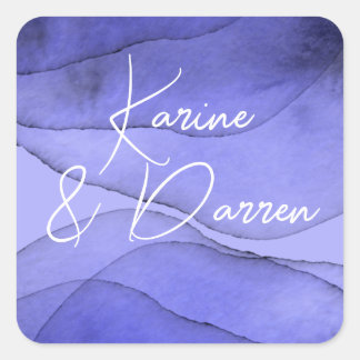 Blue violet lavender square sticker
