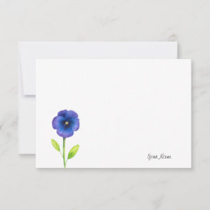 Blue Violet Pansy Card