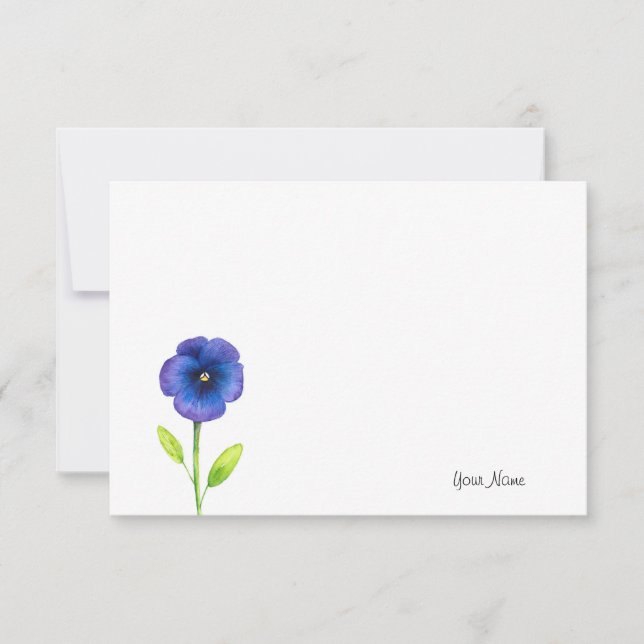 Blue Violet Pansy Card (Front)
