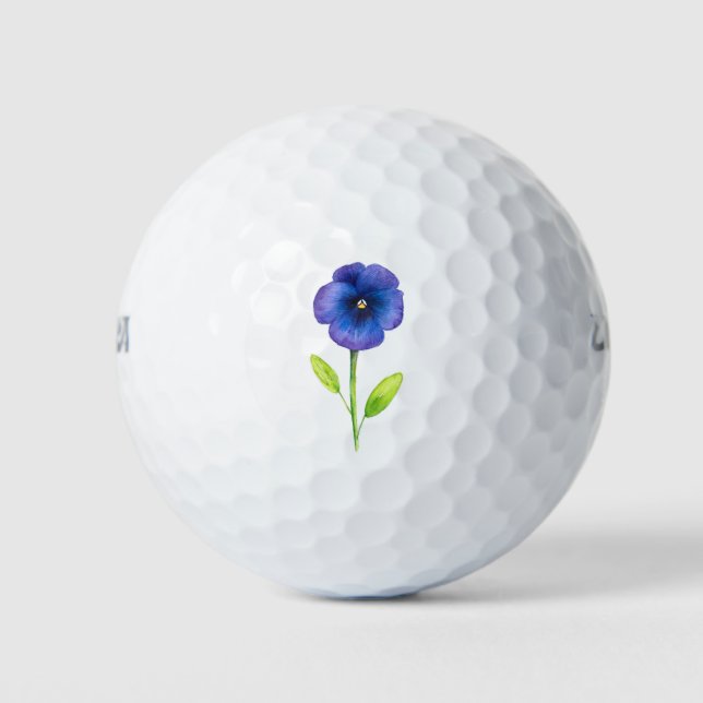 Blue Violet Pansy Golf Balls (Front)