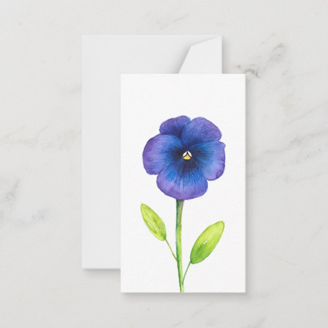 Blue Violet Pansy Note Card (Front)