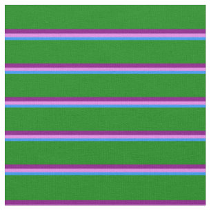 Blue, Violet, Purple & Green Stripes Fabric